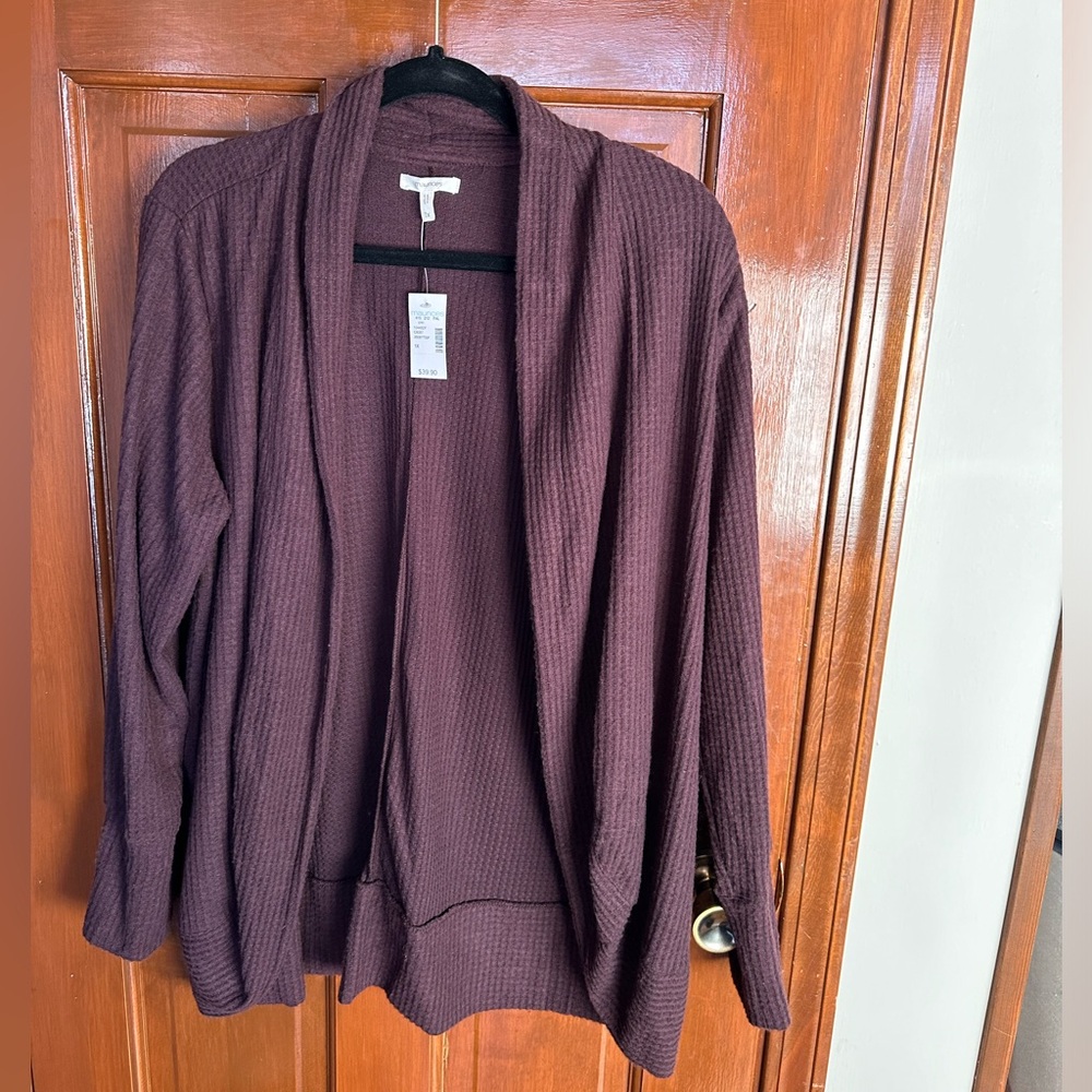 Maurices maroon waffle cardigan NWT women’s 1X